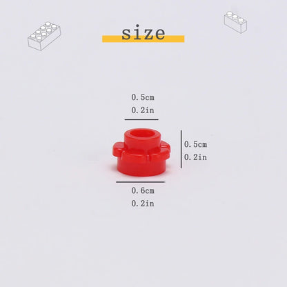 300PCS Moc bricks 24866 Round 1x1 with flower edge Compatible Building Blocks 5 petals flower parts DIY Assembles Creative Toy