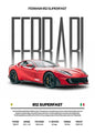 Classic Red Performance Sports Car Wall Art M3 F40 812 FS90 Luxury Car HD Canvas Print Poster Home Living Room Bedroom No Frame