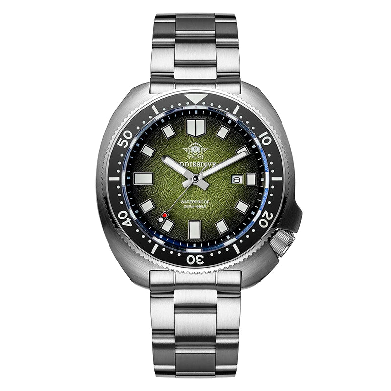 ADDIESDIVE New 43.8mm Watch for Men Dive AD2511 Luxury Sapphire Quartz Wristwatch 100m Waterproof Stainless Steel Luminous Watch