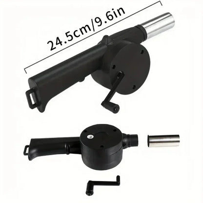 BBQ Fan Air Blower Fast Fire Starter Portable Manual Hand Crank for Outdoor Picnic Camping Cooking Barbecue Charcoal Grills Stov
