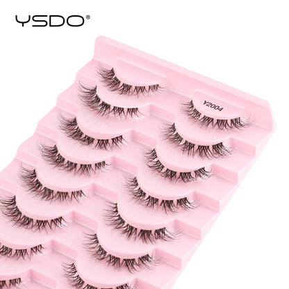 Lashes 3/10 Pairs Half Lashes Cat Eye Natural Long Lashes 3D Mink Eyelashes Full Strip Lashes Makeup Extension Tools