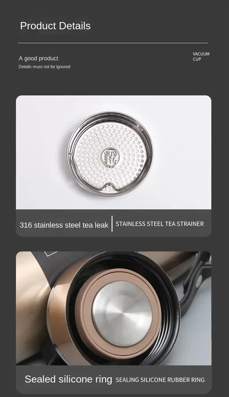 1L Stainless Steel Vacuum Flask Dual Use Hot Cold Drink Bottle Portable Thermal Container Perfect for Holding Water Tea Coffee