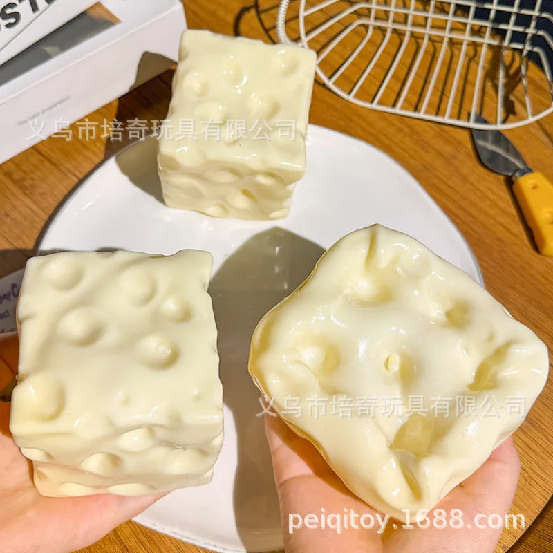 Hot Peiqi Giant Cheese Squishy Non Rebound Moldable Handmade Filled Stress Relief Sensory Fidget Toy For Adults