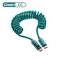 120W Spring Cable USB Type C To Type C Fast Charging LED Digital Display For iPhone 15 16 Samsung Huawei USB C To USB C Cable