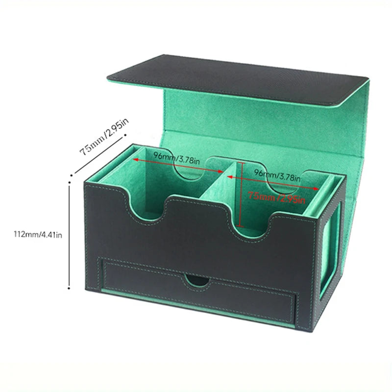 MTG Commander Deck Box with Card Tray & Accessories Drawer, Storage for Double Sleeved Cards, Durable Design