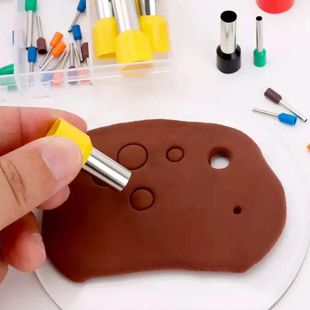 For Fun 8/40pcs Mini Clay Cutters Earring Hole Hollow Round Cutter Pottery Tools Polymer Clay Tools Clay Extruder