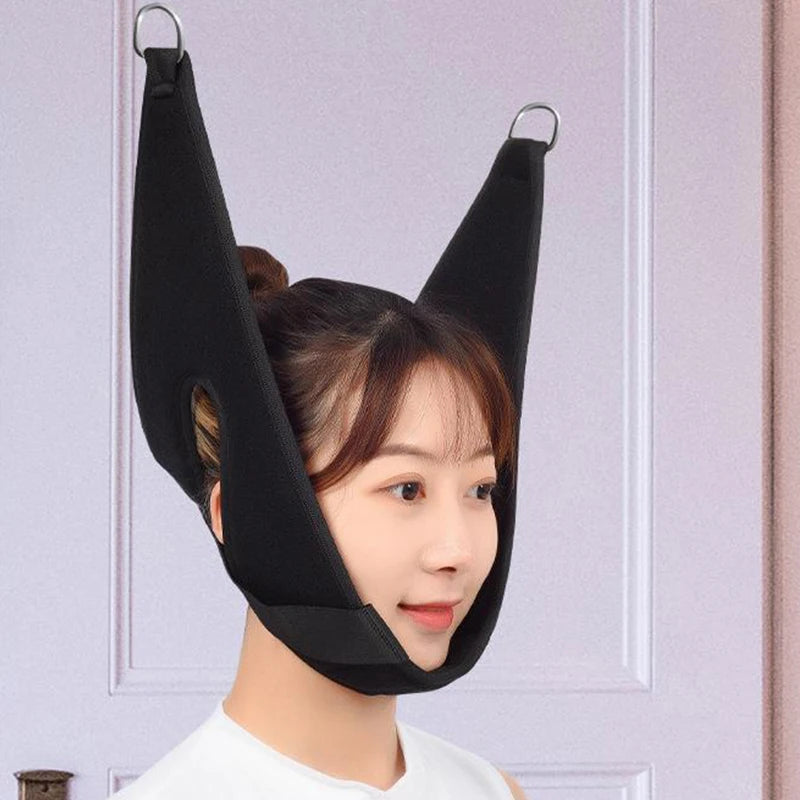 1pcs NEW Hanging Cervical Traction Device Soft Neck Stretching Belt Pain Relief Metal Bracket Chiropractic Neck Traction Cushion