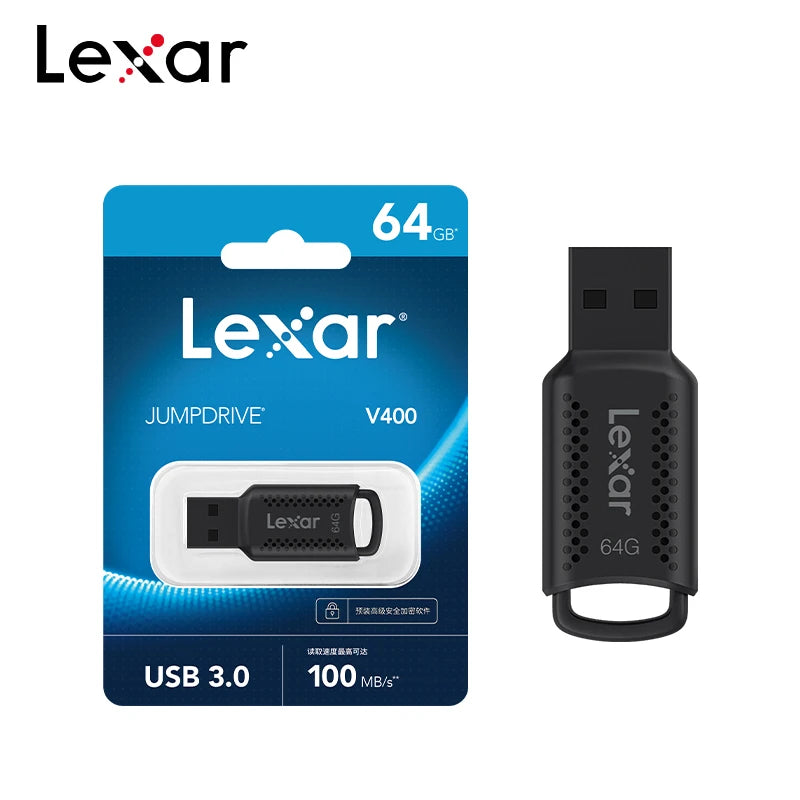 Original Lexar JumpDrive V400 USB 3.2 Stick 32GB 64GB 128GB 256GB USB Pen Drive Memory Stick U Disk For Computer