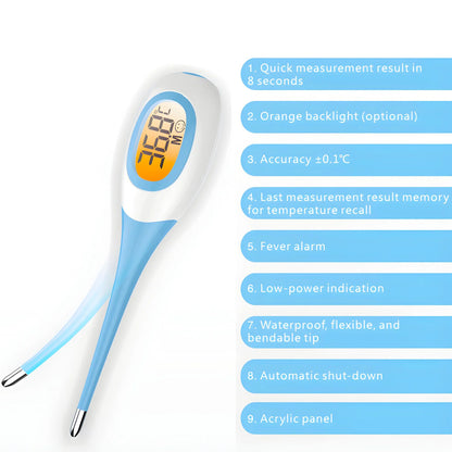 Electronic Soft Head Thermometer: Oral/Armpit Measurement for Household Adults & Children Finger Clip Pulse Oximeter