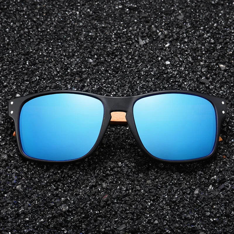 XSW Brand Design Beech Wood Handmade Sunglasses Men Polarized Eyewear Outdoor Driving Sun Glasses Reinforced Hinge 5527
