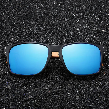 XSW Brand Design Beech Wood Handmade Sunglasses Men Polarized Eyewear Outdoor Driving Sun Glasses Reinforced Hinge 5527