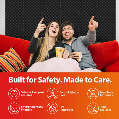 TOUO Acoustic Foam Fireproof Soundproofing Sponge 6/12/24/48 Pcs Egg Crate Soundproof Foam Studio Home Sound-absorbing