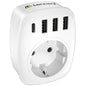 LENCENT EU Plug Power Strip with  3 AC Outlets +3 USB Charging Ports+ 1 Type C 5V 2.4A  Adapter 7-in-1 Plug Socket On/Off Switch