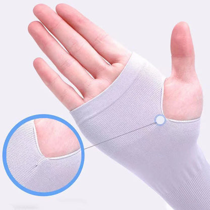 UV  Ice Silk Hand Protector Cover Long Gloves Sunscreen Half Finger Sleeves For Sunbathing Hiking Summer