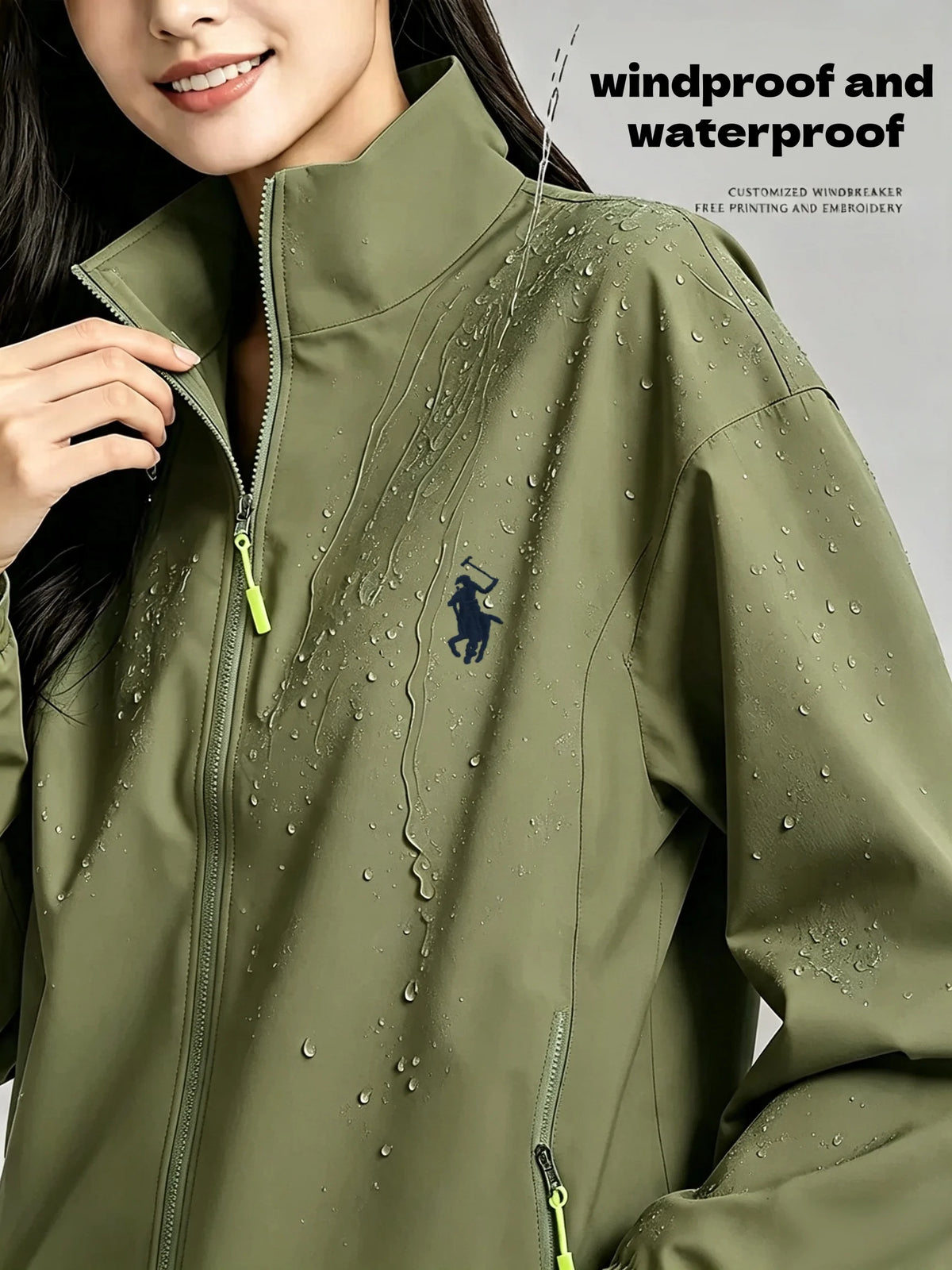 2026new high-end brand men's women's long sleeve zipper jacket autumn fashion exquisite Embroidery waterproof wear-resistant top