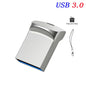 Super Mini USB 3.0 Flash Drive 64GB Creative Business Gift Pen Drive 32GB Black Memory Stick Free Key Chain Pendrive Silver U
