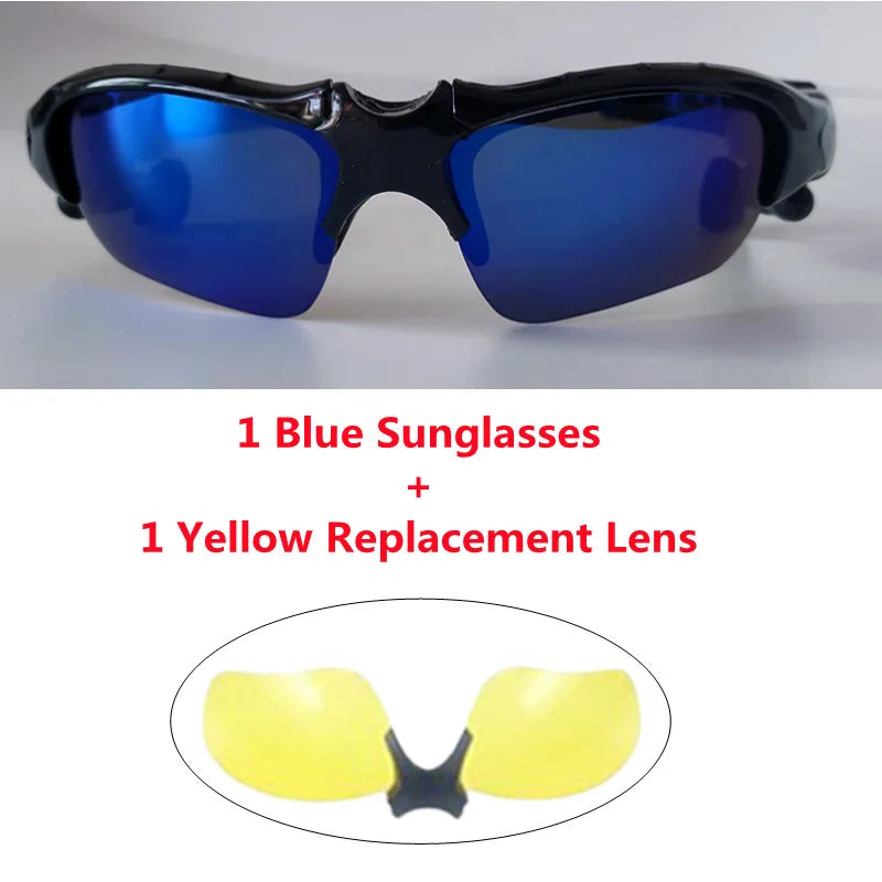 Stereo Earphones Wireless Headset with Mic Polarized Glasses Sunglasses for Driving Cycling Sports Noise Reduction Headphones