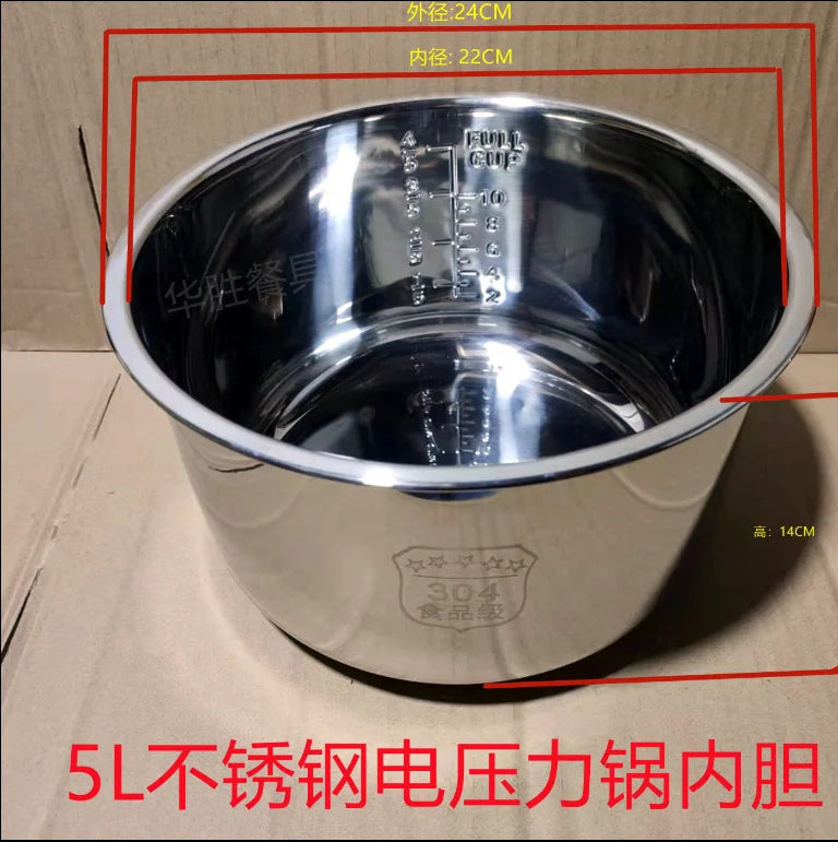 Electric pressure cooker liner stainless steel 304 non-stick pan universal old-fashioned rice cooker lining