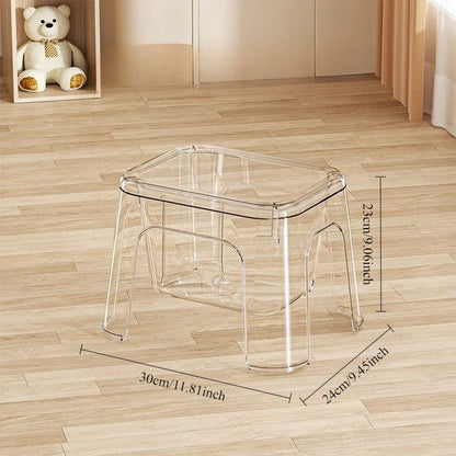 storage stool Thickened PET transparent stool Living room small bench Household chair Simple multi-functional plastic stool