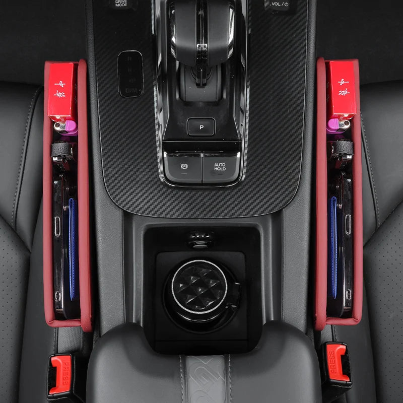 1PC Leather Car Organizer Box Car Seat Slit Gap Pocket Multifunctional Driver Seat Storage Holder Auto Interior Accessories