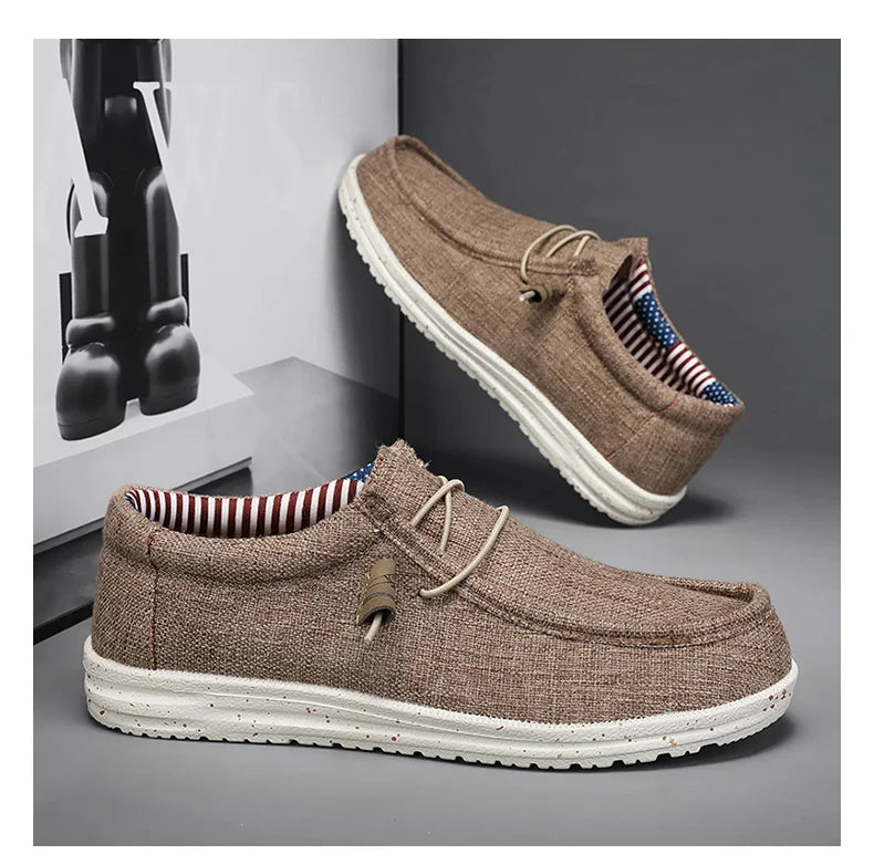 Men's Loafers Shoes Slip-on Easy To Put on Take Off Comfortable Breathable Casual Lightweight Low-Top Men's Canvas Shoes