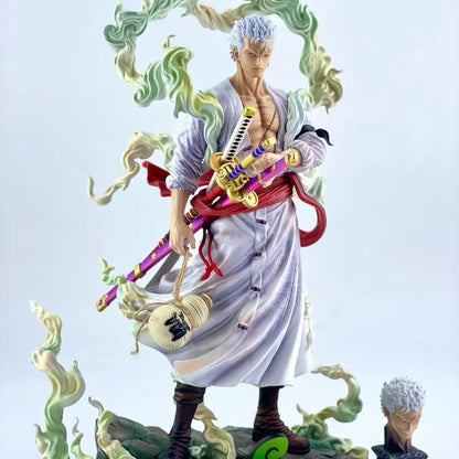 New One Piece Anime Zoro Double Headed Nika Statue Handmade Figure Model Anime Fashion Play Peripheral Ornaments Gift