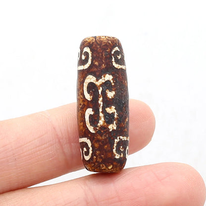 Natural Stone Bead Tibetans Divination Pattern Natural Agates Loose Bead for Women Making DIY Jewerly Necklace Gift 12x30mm