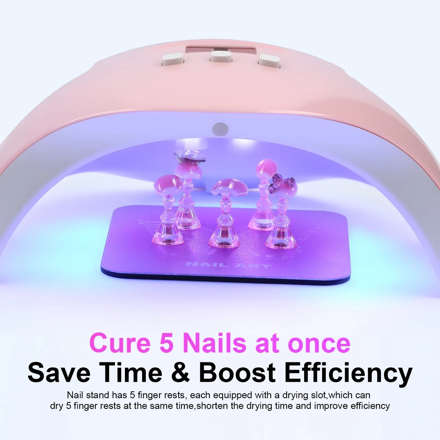 Pink Butterfly Nail Holder 6Pcs/Set False Nail Tip Practice Stand Aurora Base Full Magnetic Holder Tray Nail Art Salon Practice