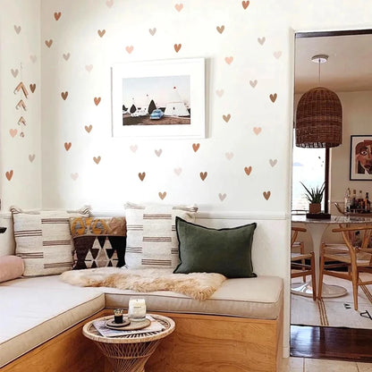 36Pcs Boho Hearts Wall Stickers For Home Living Room Children Girl Boy Bedroom Decoration Baby Nursery DIY Art Decals Wallpaper