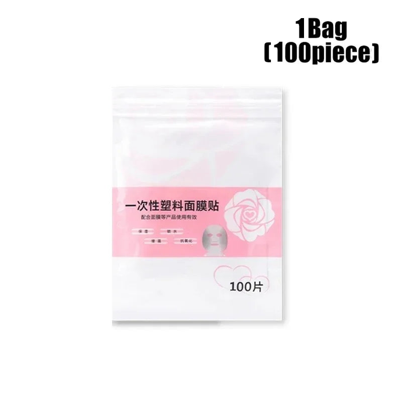 100-500pcs Disposable Plastic Film Face Mask Neck Stickers Transparent Wrap Facial Beauty Makeup Tools Cleaner Skincare