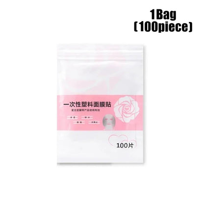 100-500pcs Disposable Plastic Film Face Mask Neck Stickers Transparent Wrap Facial Beauty Makeup Tools Cleaner Skincare