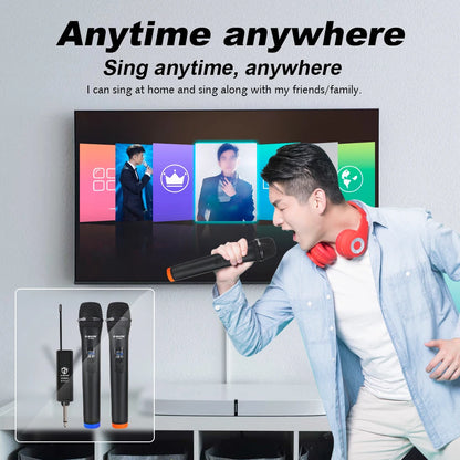 Wireless Microphone G-MARK X120V 2 Channels Handheld Karaoke Mic For Party Meeting Show Home School