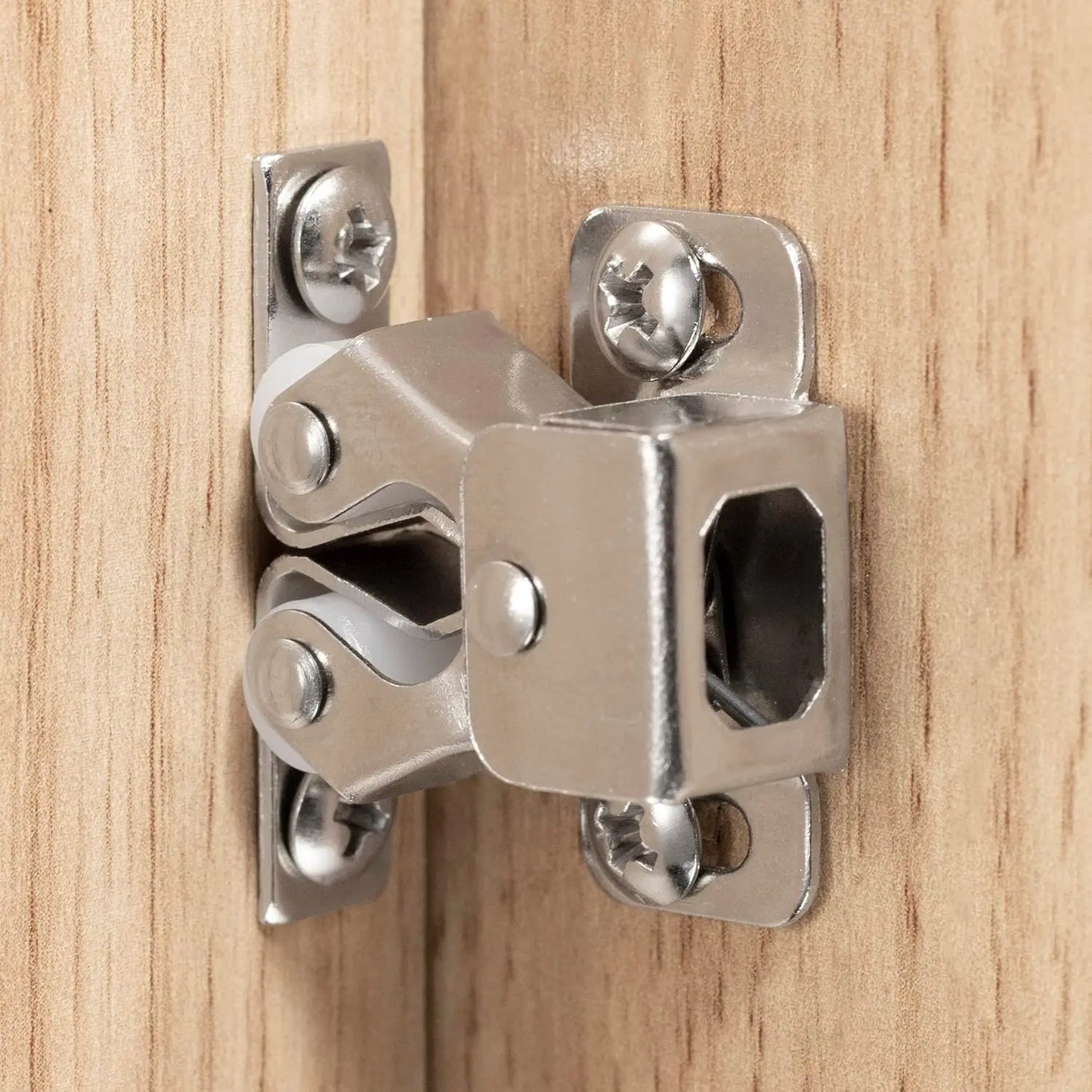 Furniture Door Stoppers Antique Copper Color Cupboard Cabinet Door Roller Latch Twin Double Catches with Striker and Free Screws