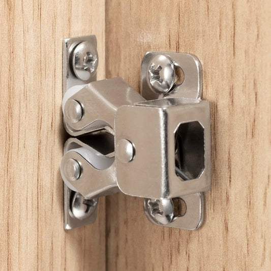 Furniture Door Stoppers Antique Copper Color Cupboard Cabinet Door Roller Latch Twin Double Catches with Striker and Free Screws