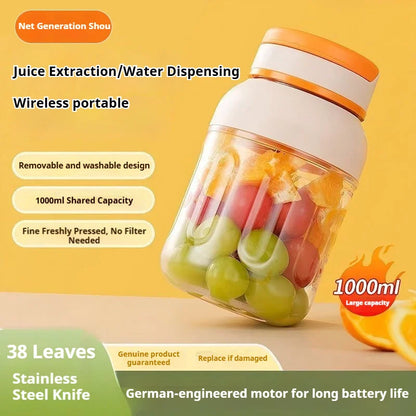 Wireless Rechargeable Portable Juicer Cup, Multifunctional Mini Smoothie Blender Supports Ice Crushing for Home Outdoor