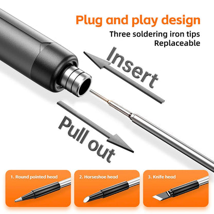USB Electric Soldering Iron Kit 8W Mini Portable Professional Pen LED Smart 1000mAh Iron Rapid Heating DIY Welding Solder Tools