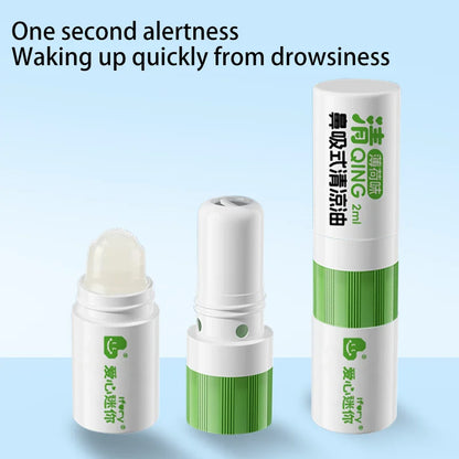KONGDY 1Pcs Nasal Inhaler 2ml, Portable Refreshing Lemon/Mint Essential Oil Stick for Stay Up & Daily Refreshing Use