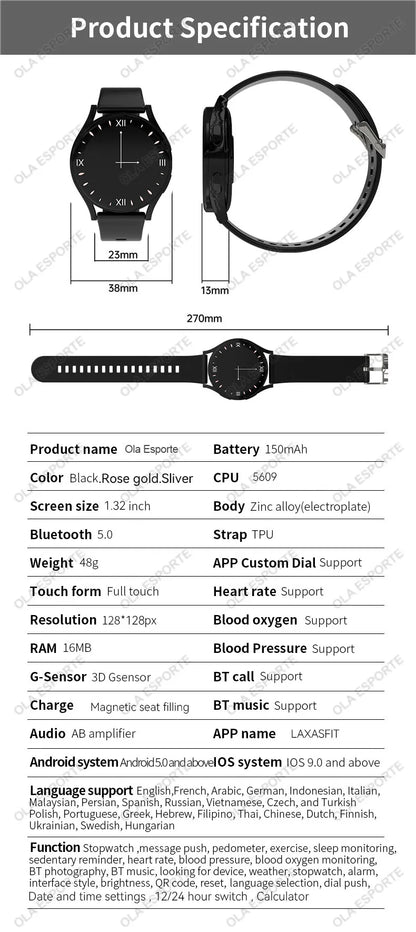 2025 New Bluetooth Calls Smart Watch 6 Pro 1.32” Inch 240*280 Custom Dials Sport Men And Woman Health Monitor Smartwatch For Man