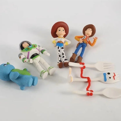7Pcs/Set Toy Story 4 Action Figures Toy Woody Jessie Buzz Lightyear Forky Pig Bear Figura Model Doll Figurine Boy Birthday Gift