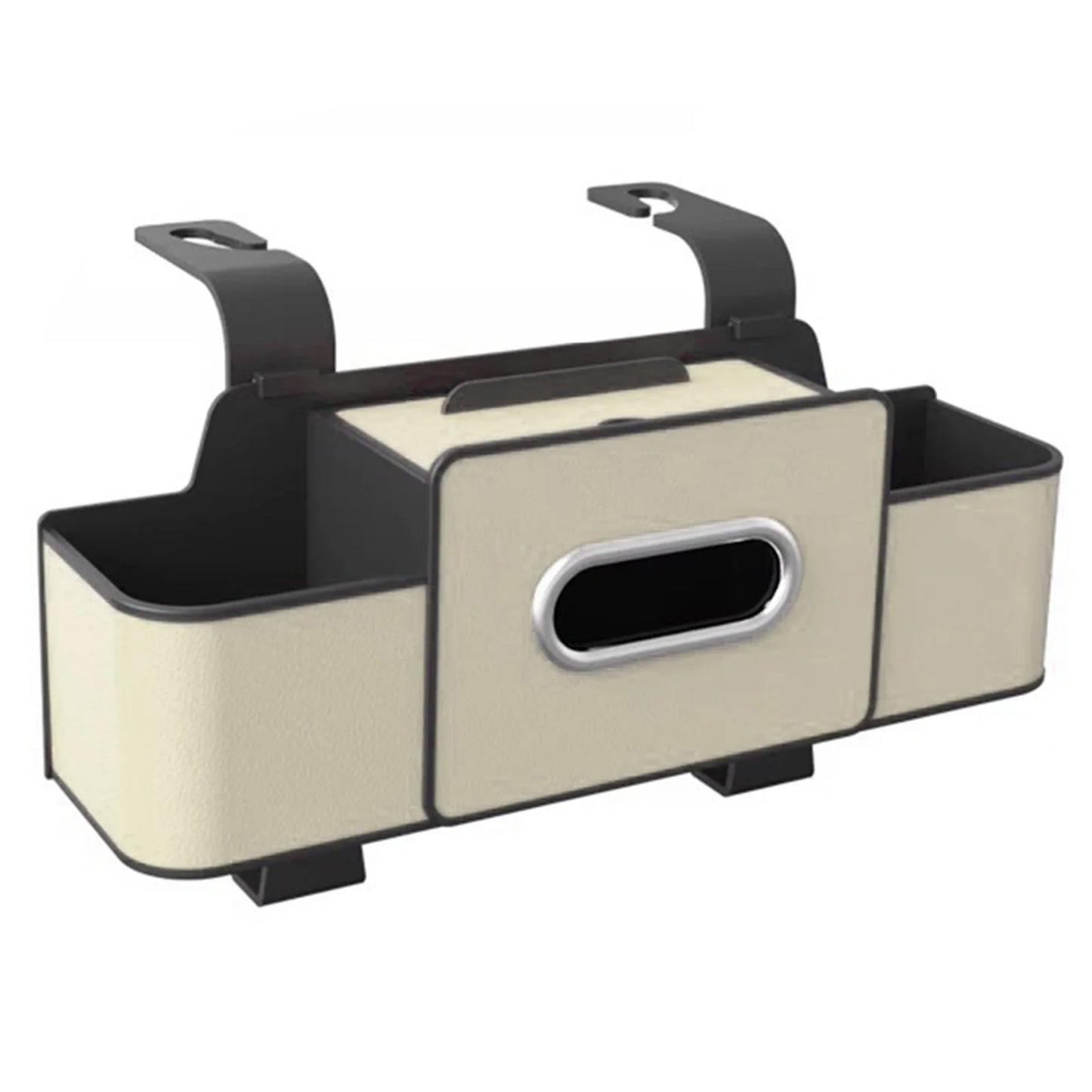 Multifunctional Car Organizer with Cup Holder Tissue Box and Hooks Vehicle Seat Back Hanging Storage Box Travel Accessories