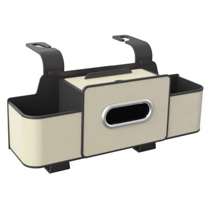 Multifunctional Car Organizer with Cup Holder Tissue Box and Hooks Vehicle Seat Back Hanging Storage Box Travel Accessories