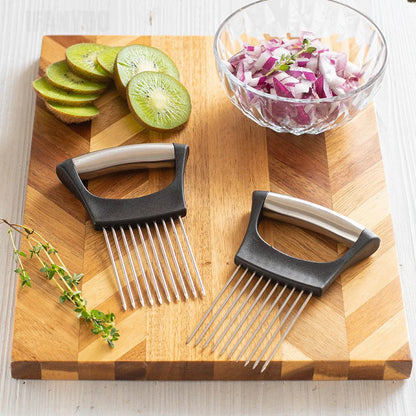 1Pcs Colorful Onion Slicer with Stainless Steel Holder Easy Onion Chopper for Potatoes or Vegetables Kitchen Accessories Tools