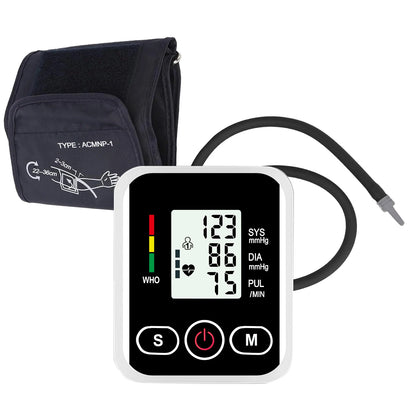 Upper Arm Blood Pressure Monitor Heart Rate Health Blood Pressure Detector Arm Cuff Digital BP Meter Pluse Automatic Tensiometer