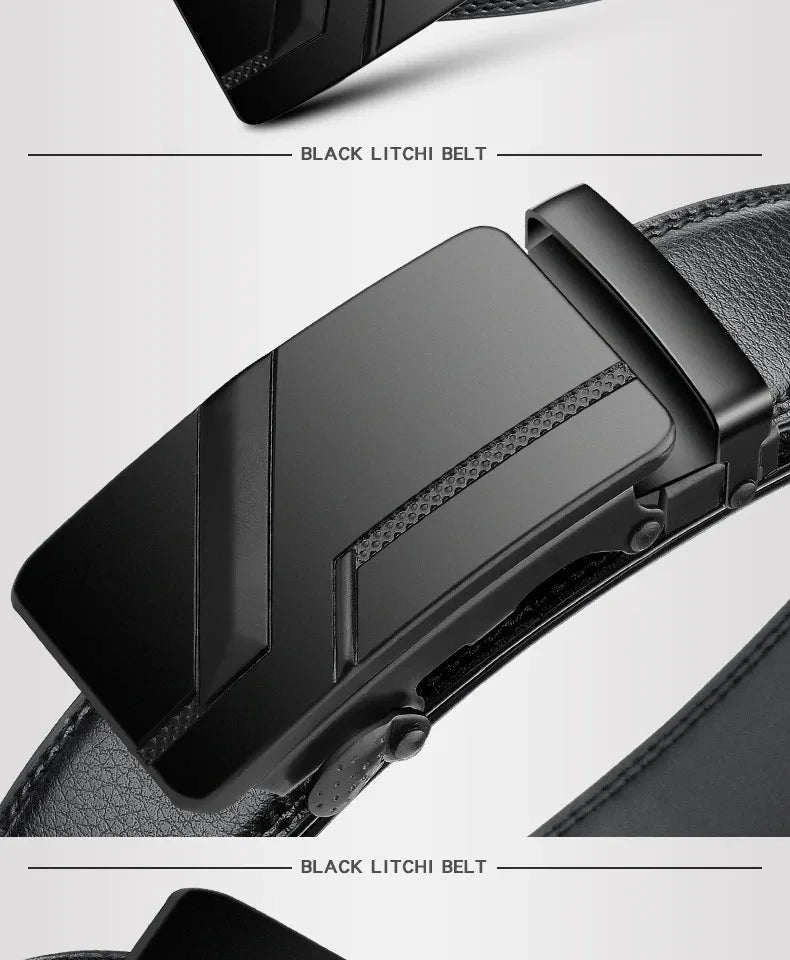 New Men's Belt PU Leather Belt Business High Quality Fashion Male Belt Automatic Buckle Belt for Popular
