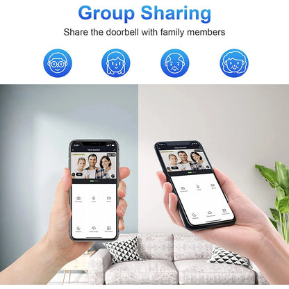Bezprzewodowa kamera dzwonkowa 1080P WiFi Smart Door Bell Tuya Smart Home Security Detekcja ruchu Night Vision Intercom Dzwonek