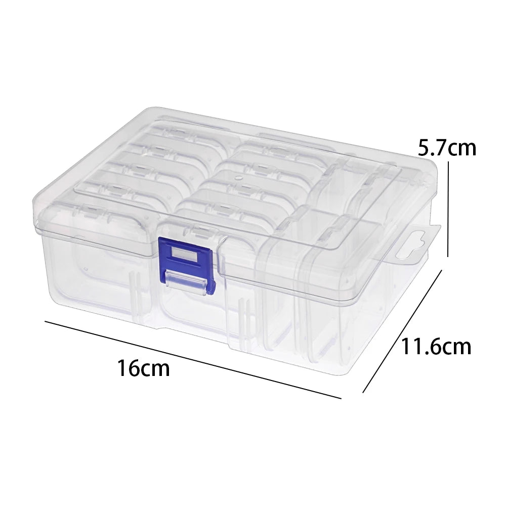 30/14x Clear Rhinestone Boxes Plastic Organizer 5D Nail Art Accessories Containers Art Craft Bead Seed Jewelry Tabletop Storage