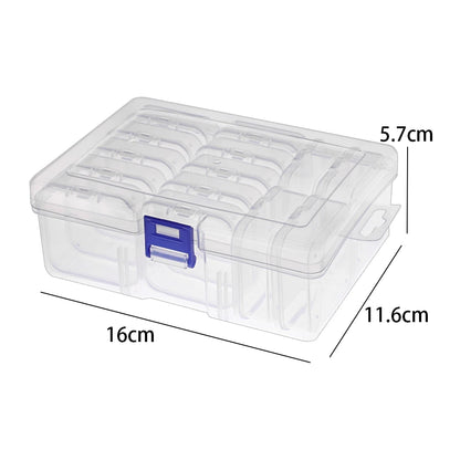 30/14x Clear Rhinestone Boxes Plastic Organizer 5D Nail Art Accessories Containers Art Craft Bead Seed Jewelry Tabletop Storage