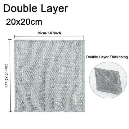Rags for Kitchen Scrubber Wire Dishcloth Thickened Double-sided Metal Steel Cleaning Towel Pot Dish Washing Cloths Scouring Pads