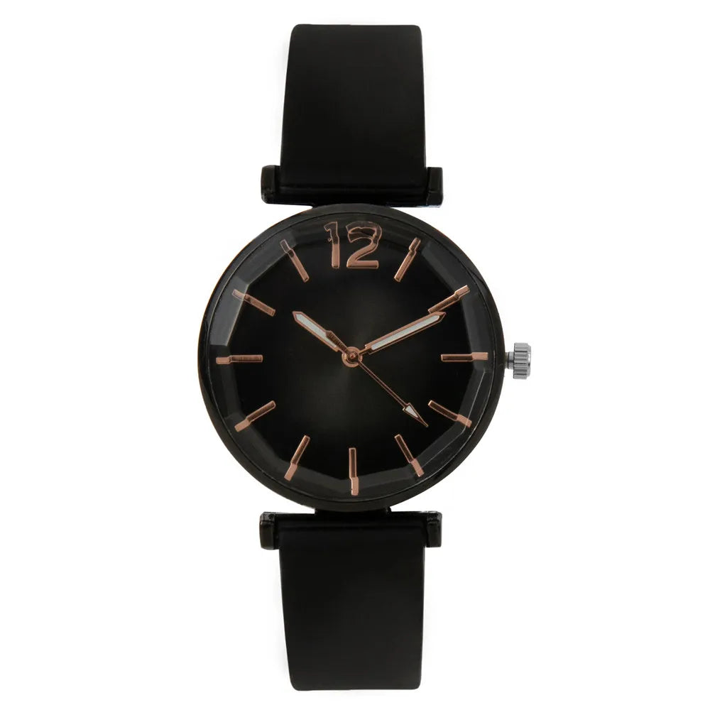 Fashion Ladies Sports Simple Black Dial Quartz Watch Casual 2023 Hot Sale Green Silicone Strap Women Clock Dress Wristwatches