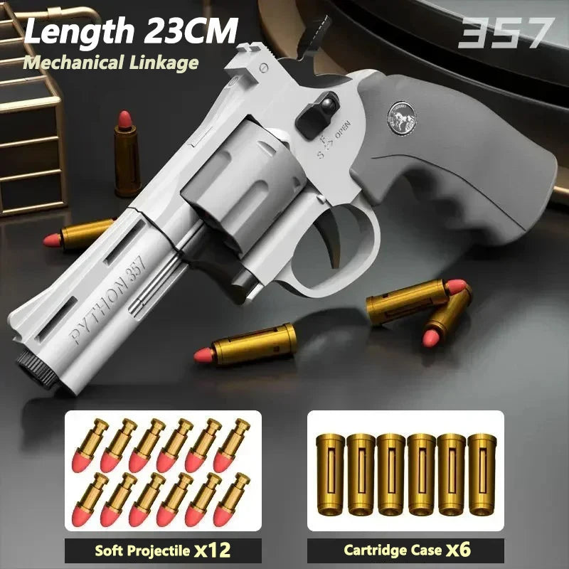 Continuous Firing ZP5 357 Revolver Launcher Pistol Soft Dart Bullet Toy Gun CS Outdoor Game Weapon for Kids Adult